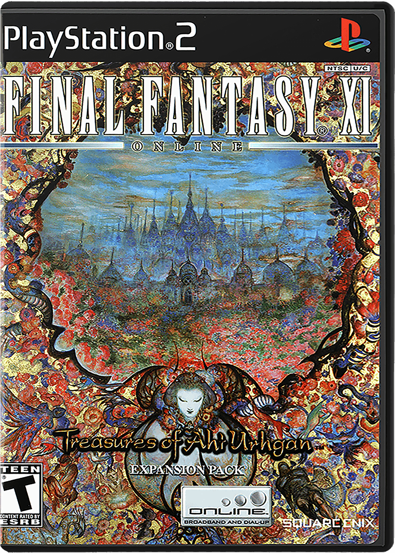 Final Fantasy XI Treasures of Aht Urhgan box art for Playstation 2